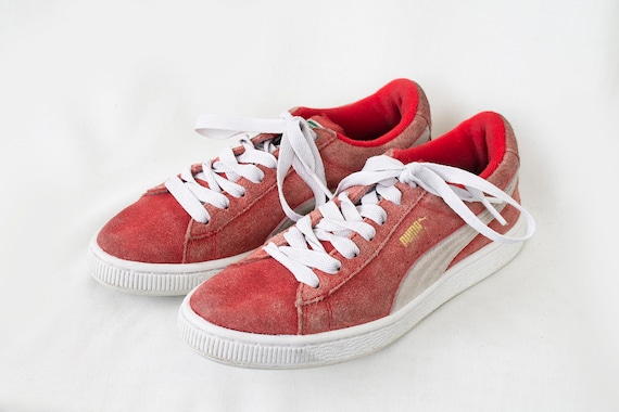 puma suede red shoes