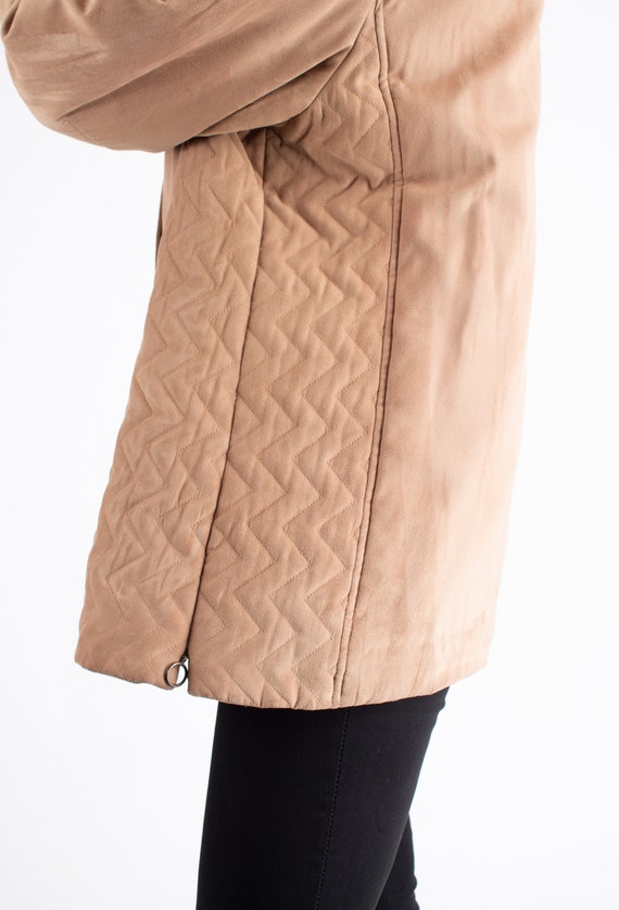 1980s Vintage Cognac Tan Zip Up with Quilted Lini… - image 8