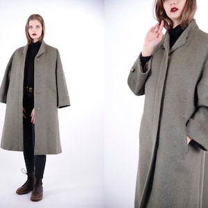 1970s Vintage Grey Wool Longcoat Greatcoat Overcoat Winter Autumn for Women