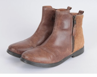ECCO Hydromax Skyler Brown Leather Ankle Chelsea Wedge  display picture 1