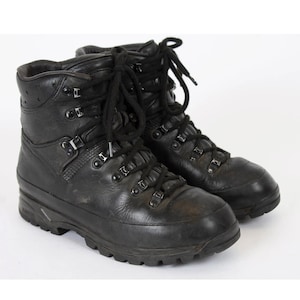 Vintage Meindl Military Boots: Black Leather Combat Boots, Women&#39;s US8.5