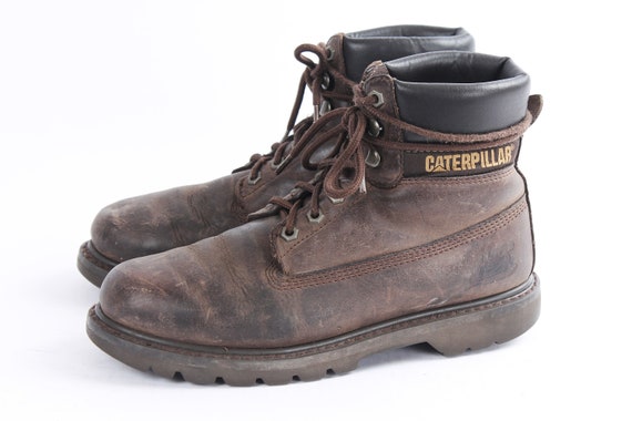 US8 CAT Vintage Brown Leather Mens Shoes Caterpillar Mens Work - Etsy