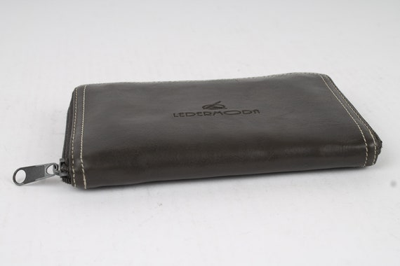 Portefeuille Vintage Homme Cuir Marron - Style Anglais Années 70 - Bifold Avec Pièces
