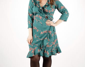 Signature Wrap Dress in Sage Blossom - Etsy