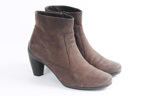 US8.5 Vintage Brown Leather Elegant Ankle Boots f… - image 4