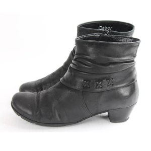 US5.5 Vintage Black Leather Gabor Boho Bohemian Booties Boots for Women size EU 36 UK 3.5 US 5.5