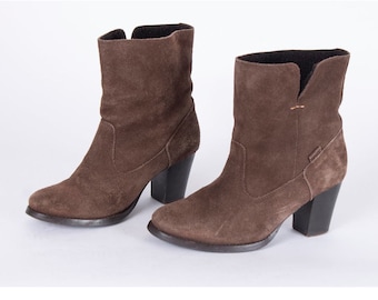 Vintage Levi Strauss Wildleder Booties: Braune Leder Stiefeletten US7.5