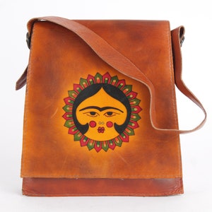 Vintage  Unique Auburn Brown Genuine Leather Bag Totebag Shoulder Bag Clutch Purse Bag 80s Leather Bag