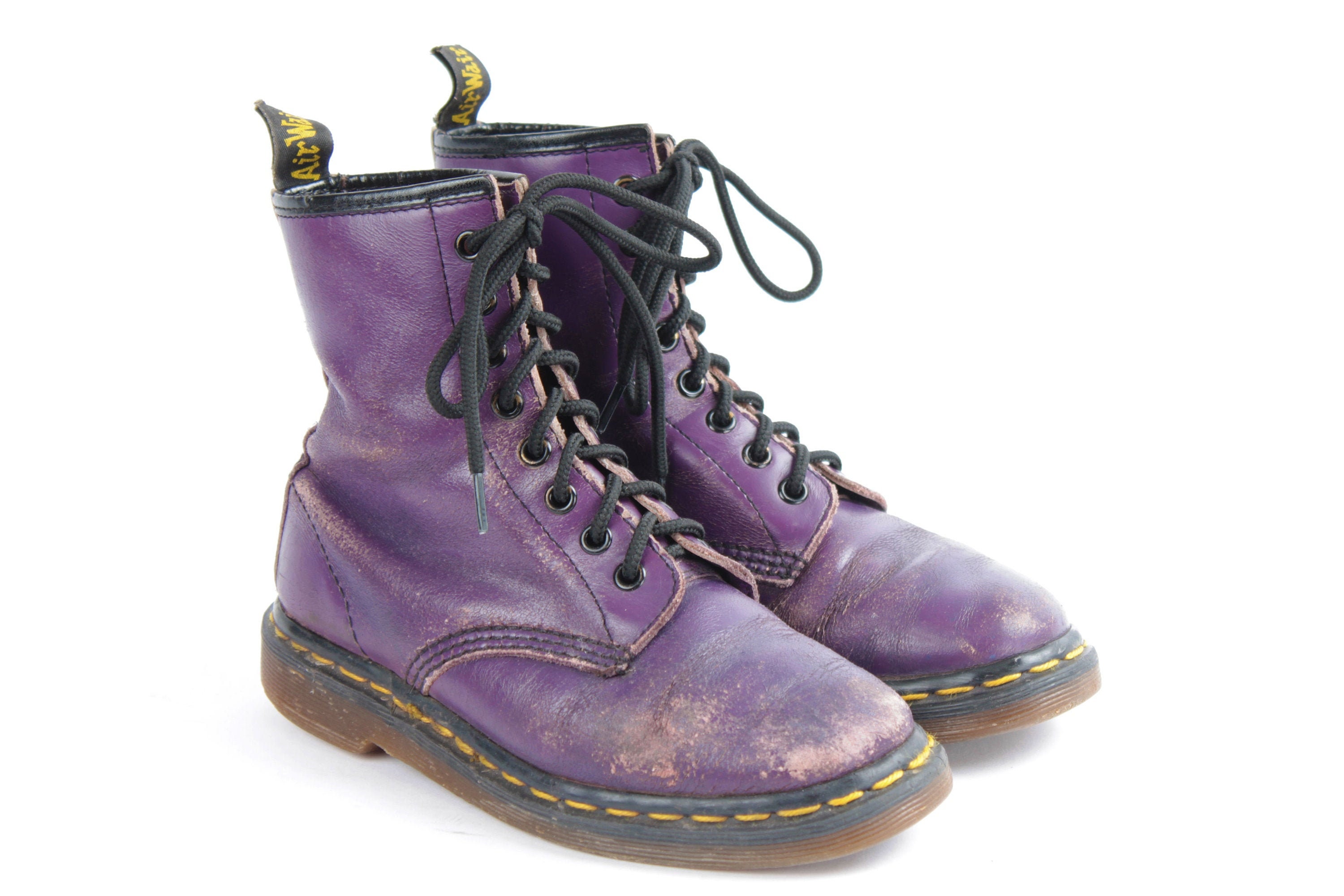 Autorisatie Slagschip Kosmisch US5 Vintage Dr Martens Purple Leather Doc Martens Boots Womens - Etsy