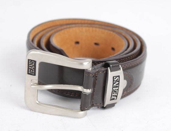 Vintage Black Leather Cowboy Belt Rockstar Sturdy Full  display picture 2