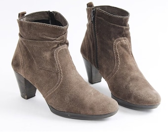 Vintage Brown Suede Ankle Boots: Women's EU 41 / US 9.5