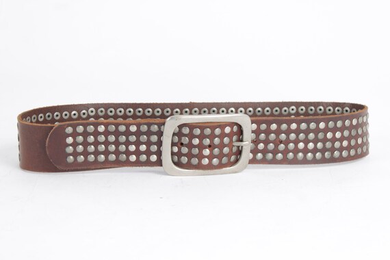 Vintage Brown Leather Cowboy Belt: Studded Western Style (39  display picture 3