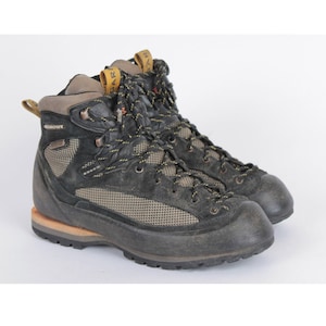 US9.5 Tan Grey Vintage Mountaineering Hiking Boots Climbing Trekking Boots Wild Trail Mens EU43 US9.5 UK9