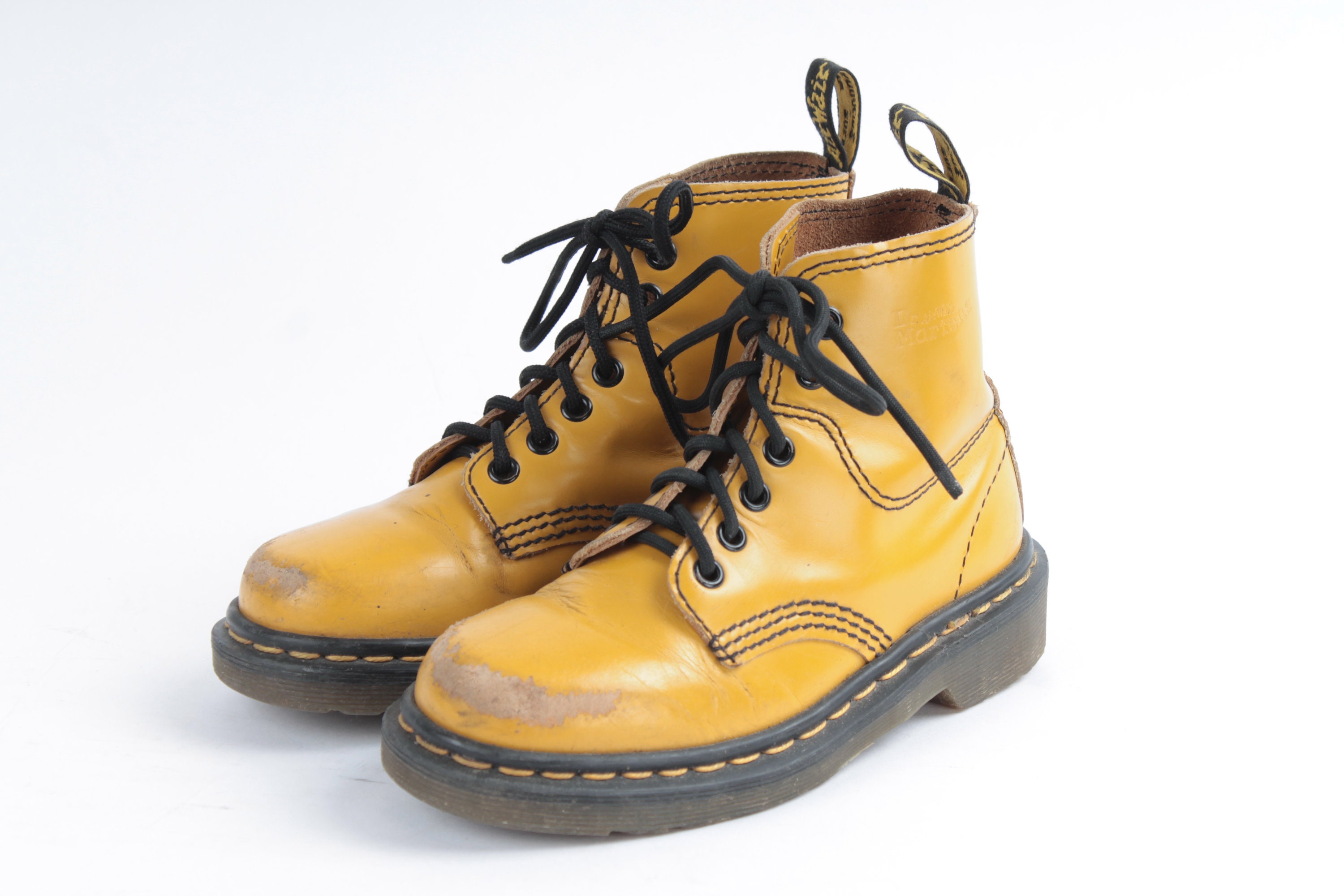 Picknicken Bederven Regeneratief US3 Vintage Dr Martens Yellow Leather Doc Festival Punk Rocker - Etsy Norway