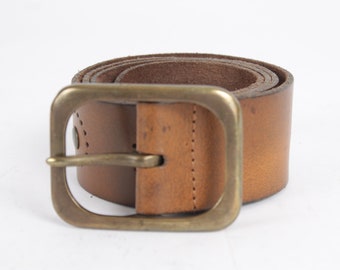 Vintage Brown Leather Cowboy Belt: Studded Western Style  display picture 2