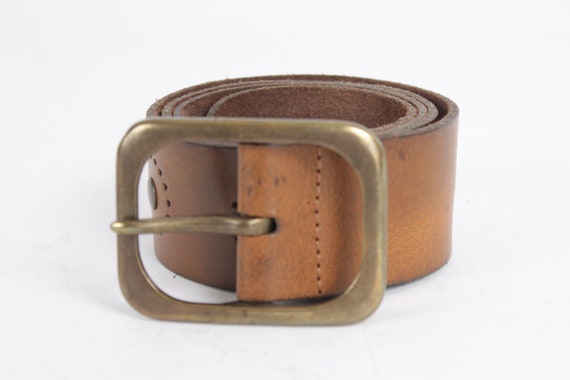 Vintage Brown Leather Cowboy Belt: Studded Western Style  display picture 1