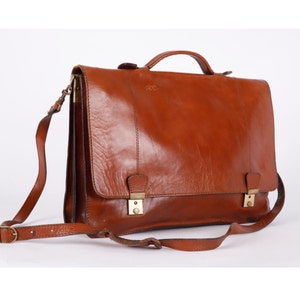 vintage acajou châtaigne marron sac en cuir anglais sac à bandoulière de travail en cuir de haute qualité porte-documents de voyage sac messager des années 80