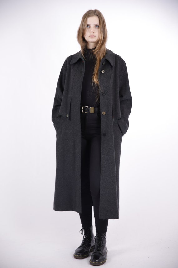 1970s Vintage Grey Wool Loden Greatcoat Overcoat … - image 3