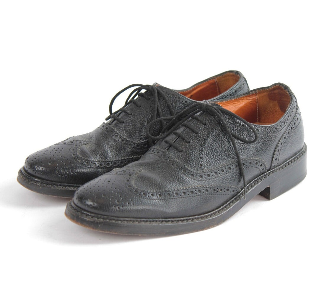 1980 Vintage Leather Mens Classy Gentleman Brogues Van Lier Black Brogue  UK7