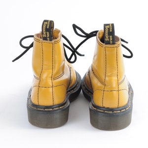 US3 Vintage Dr Martens Yellow Leather Doc Festival Punk Rocker Martens Boots Womens EU34 / US3 / UK1 image 5