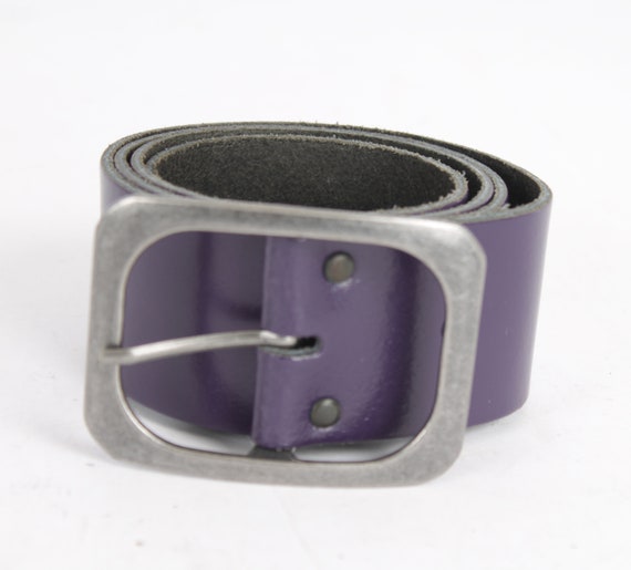 Vintage Purple Full Grain Leather Western Belt Ge… - image 1
