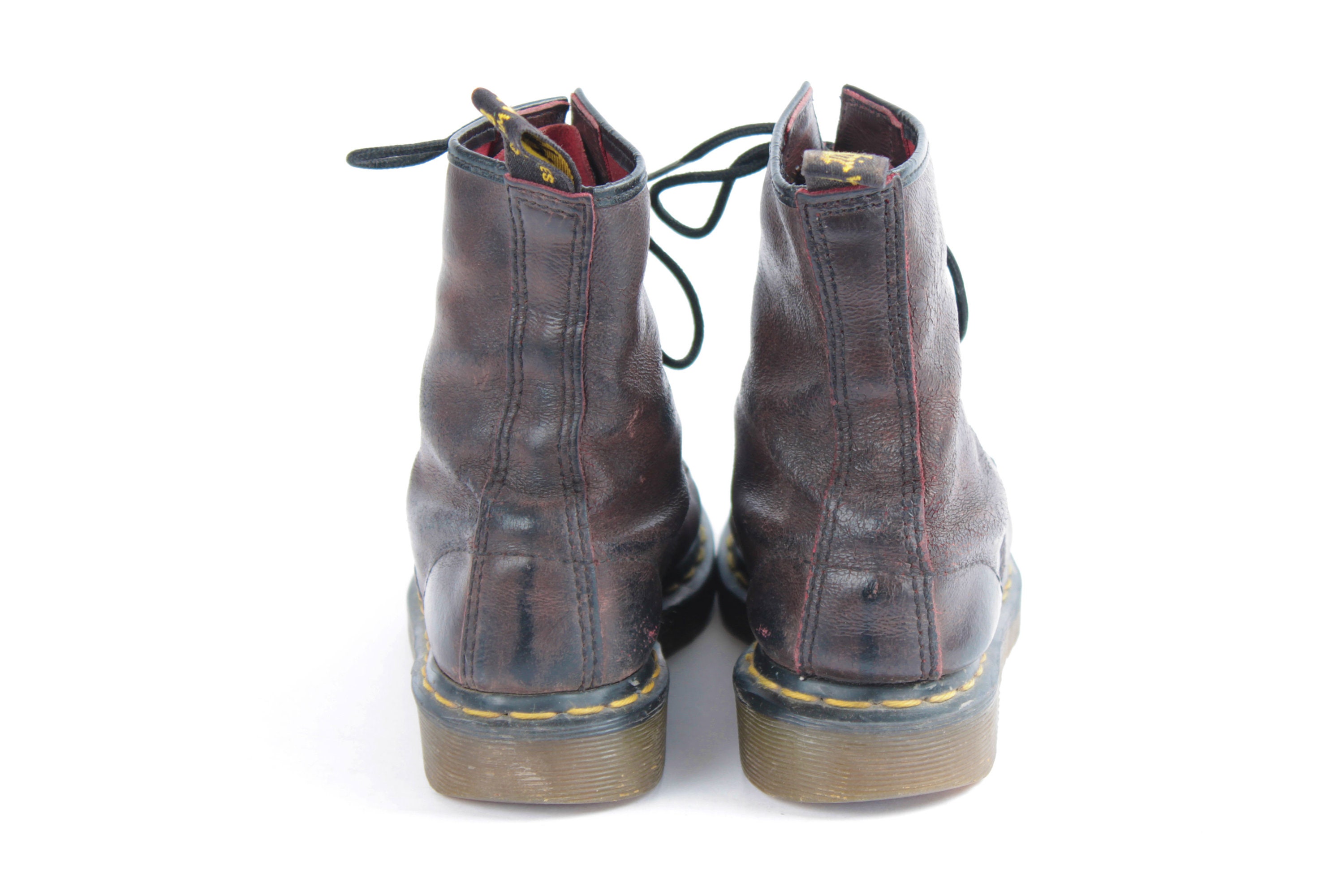 US5 Dr Martens Vintage Dark Brown Leather Doc Martens Boots
