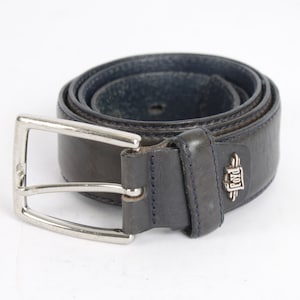 Vintage Black Leather Belt Rockstar Classy Full Grain Belt Steel Buckle