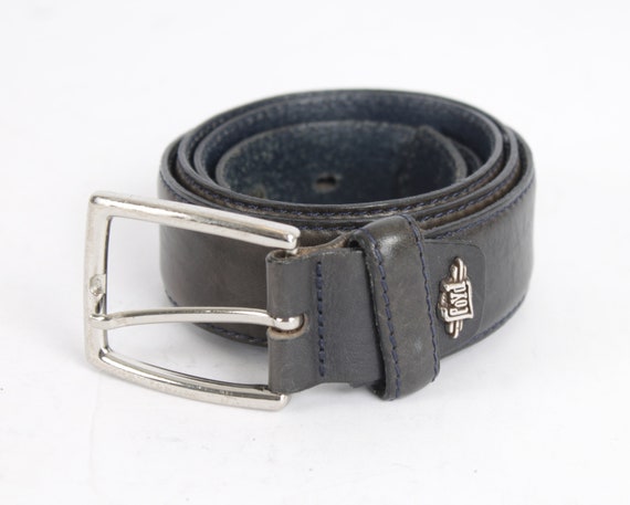 Vintage Black Leather Belt Rockstar Classy Full Grain Belt  display picture 2