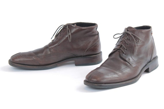 US9 Vintage 90s Brown Leather Elegant Ankle Boots… - image 7