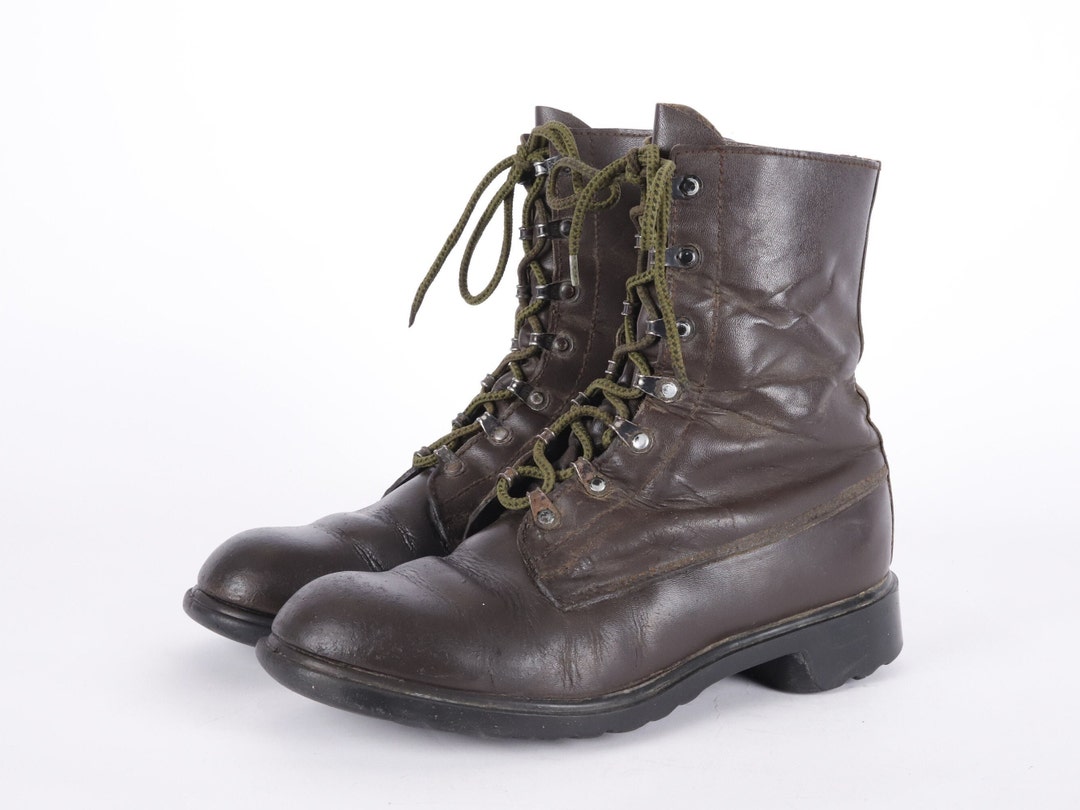 US10.5 Vintage 1980 Army Paratrooper Boot Lace up 14 Eyelets Dutch
