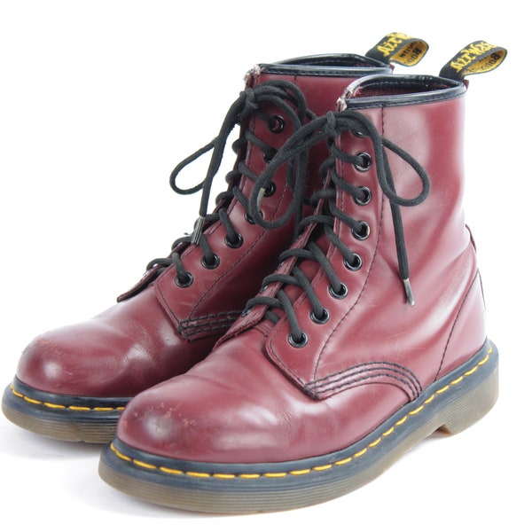 US6 Dr Martens Vintage Burgundy Leather Doc Martens Boots  EU37 / US6 / UK4 for Women