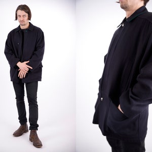Moessmer - Dolphin - Dark Blue Loden Coat Men / Long Wool