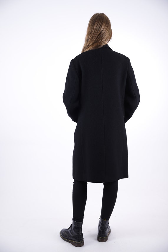 1960s Black Textured Chevron Winter Coat
