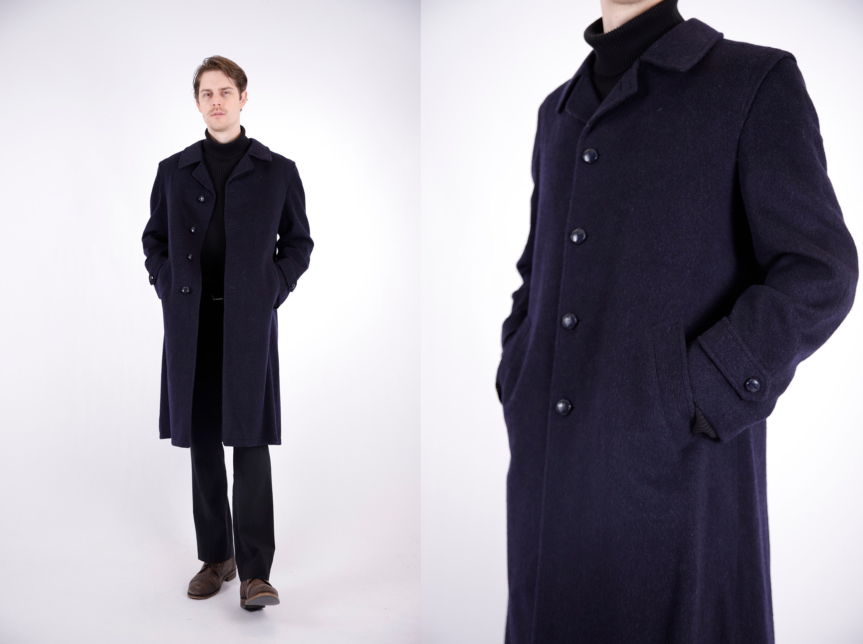 【vintage】70s 80s Armor Lux ネイビー ウール Pコート 1970s Vintage Austrian Dark Marine Blue Wool Loden Winter Autumn