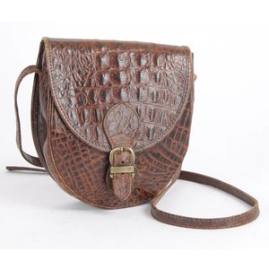 Vintage Brown Leather Bag Shoulder Bag and Crossbody Bag Luxury Purse Bag 70s Leather Bag