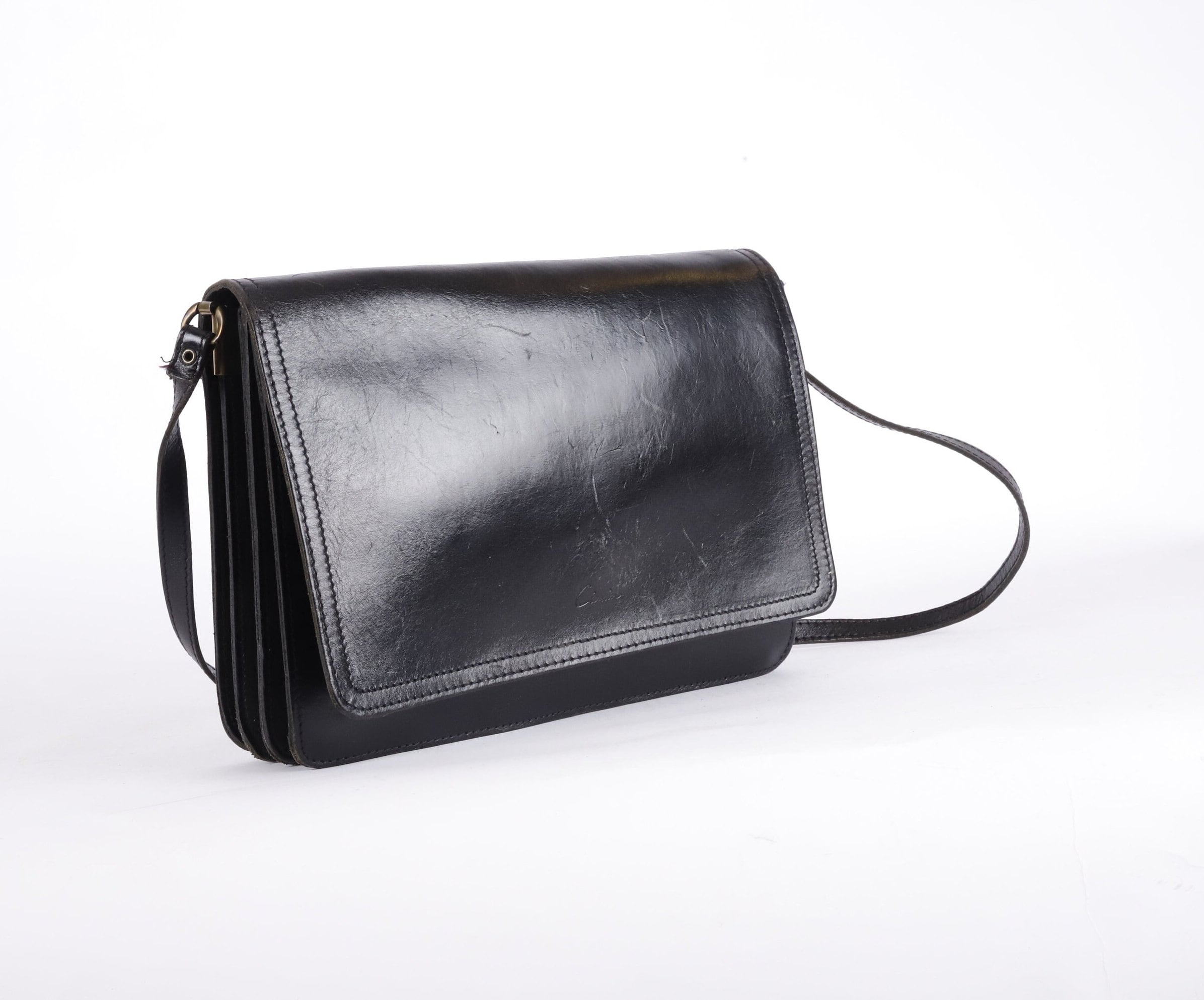 ◆MUCENT◆ Bene Vintage Leather Mini Bag Unisex 2 Colors P00 VINTAGE Y2K VENETO NEW YORK WHITE & TAN SHOULDER BAG