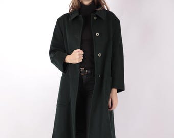 1970s Angora Virgin Wool Coat: Dark Grey Winter Longcoat - Etsy