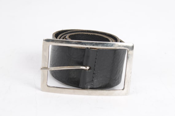Full Grain Leather Belt with Vintage Square Buckle Women main image 4