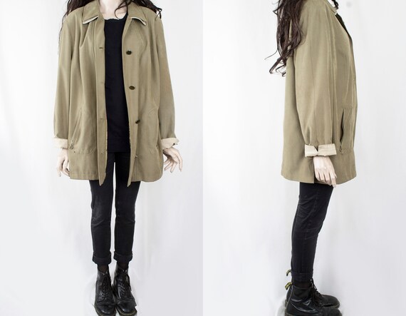 1970s Vintage Olive Green Longcoat Austrian Style