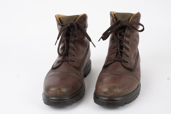 US11 CAT Vintage Brown Leather Mens Shoes Caterpil