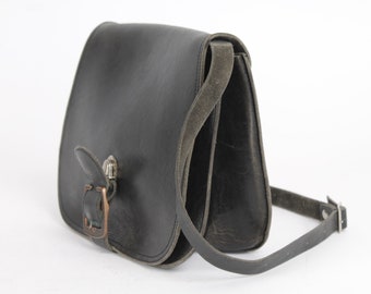 Vintage Black Genuine Leather Bag Shoulder Bag and Crossbody Vintage Black Genuine Leather Bag Shoulder Bag and Crossbody