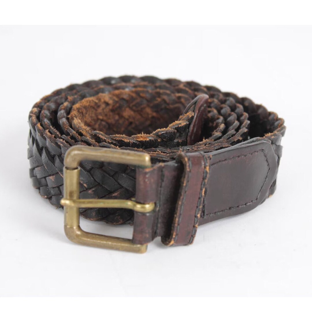 Vintage Bohemian Intertwined Black Stitch Closure Leather 