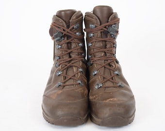 Brown Leather Military Boots: Haix Army Hiking Combat Boots EU41