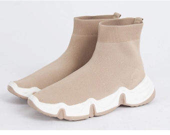 US8 Beige Urban Streetwear Sneakers Trainers Womens Size UK7 EU41 US8