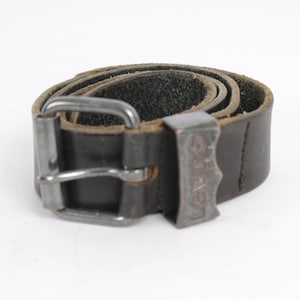 Vintage Levi Strauss Black Leather Belt: Western Rockstar Style (39.5&quot;)