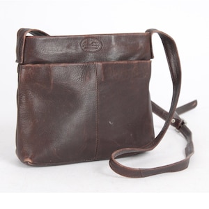 Vintage Cognac Genuine Leather Bag Shoulder Bag Purse Bag 80s Leather Bag