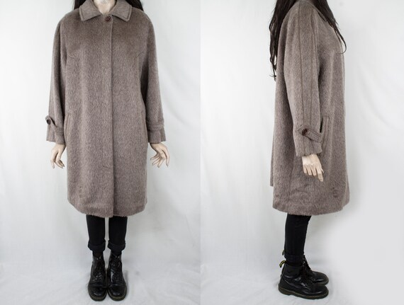 1970s Vintage Grey Warm Pure New Wool Longcoat Gre