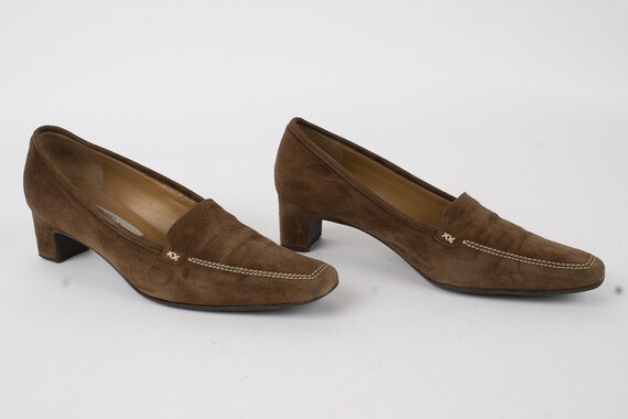 US8.5 Vintage 90s Green Suede Leather Elegant Ankle Boots for Women size EU39 UK6.5 US8.5