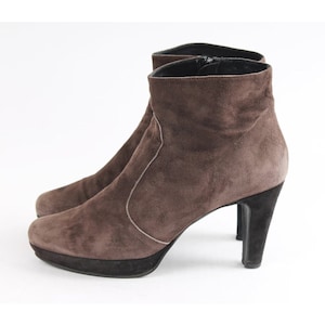 Vintage 90s Brown Suede Ankle Boots - EU40 US9.5 UK7.5