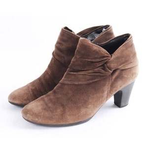 Vintage Brown Suede Ankle Boots - Women&#39;s US 5.5 / EU 36